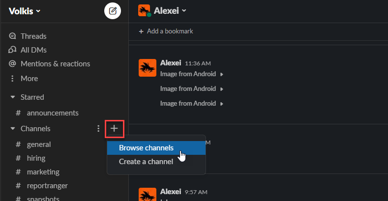 Listing channels