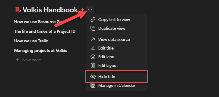 Hiding title in the list