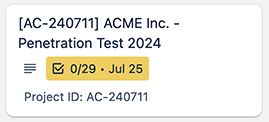 Yellow date on card
